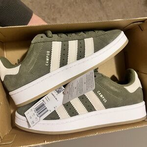 Adidas Campus Suede Green and White Sneakers